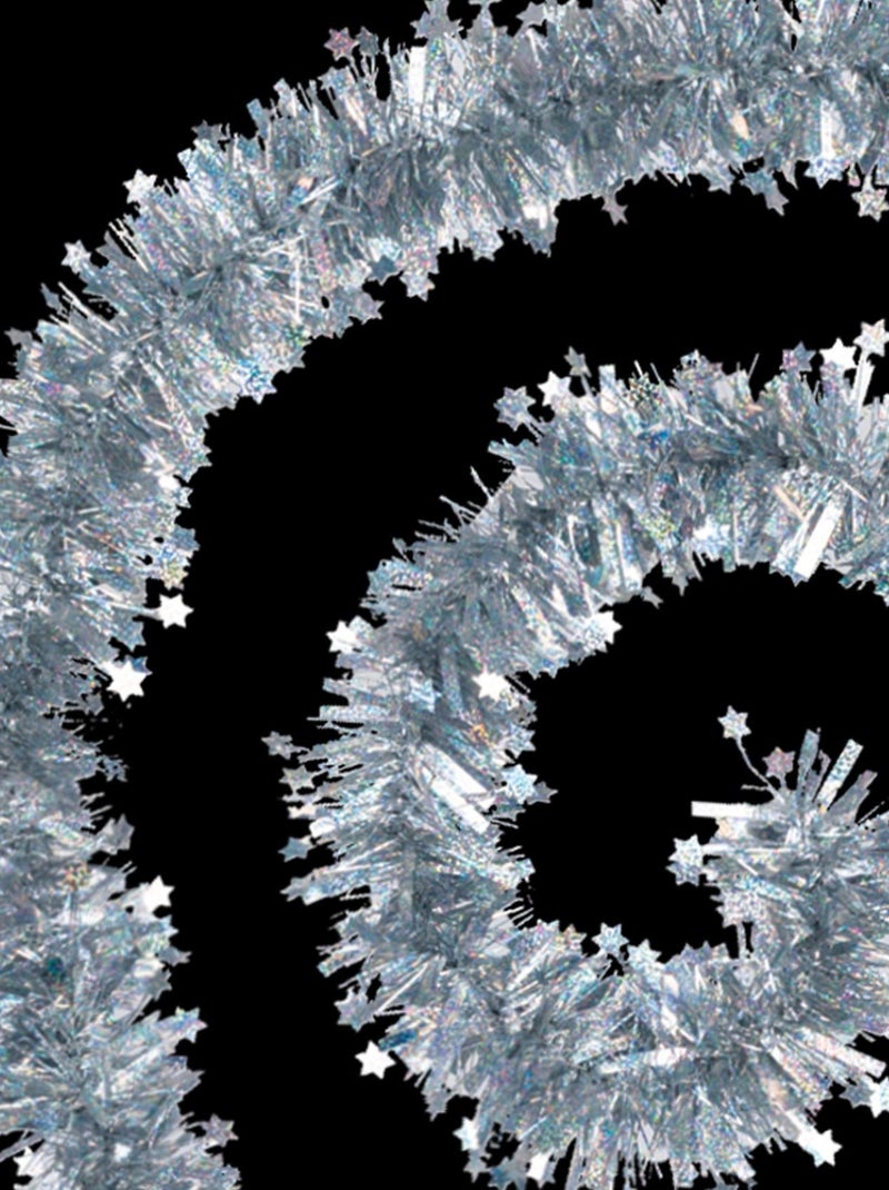 Guirlande touffue et étoilée Argent - Kiabi