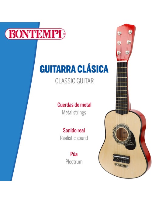 Guitare classique en bois 55 cm avec sangle bontempi - Kiabi