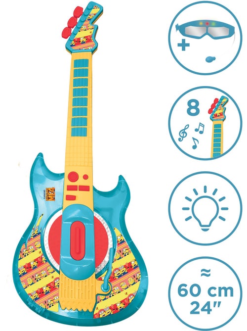 Guitare Électronique Lumineuse avec lunettes et micro Minions - Kiabi