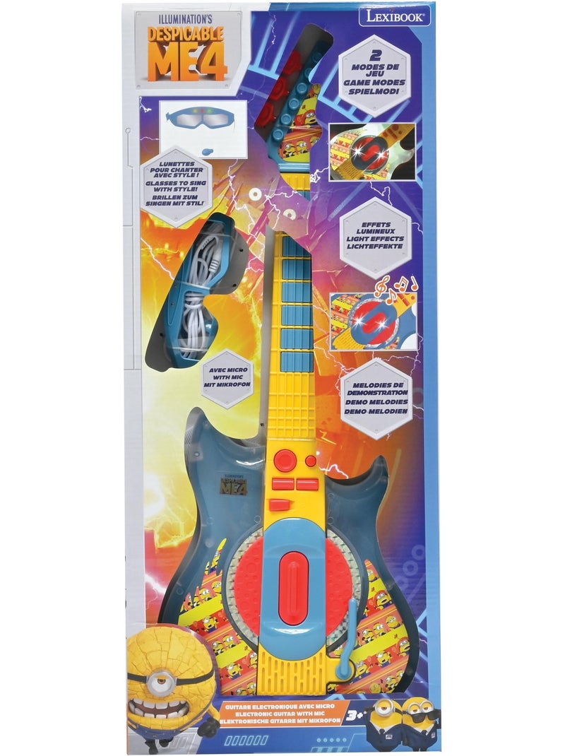 Guitare Électronique Lumineuse avec lunettes et micro Minions Bleu - Kiabi