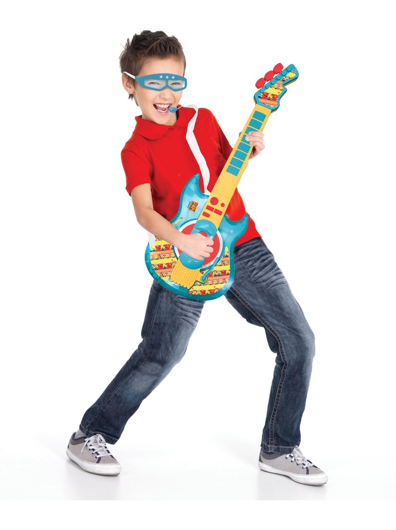 Guitare Électronique Lumineuse avec lunettes et micro Minions Bleu - Kiabi