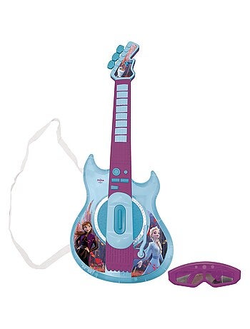 Guitare Électronique Lumineuse avec lunettes et micro Reine des Neiges