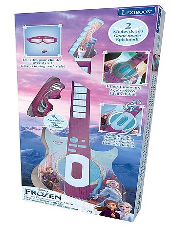Guitare Électronique Lumineuse avec lunettes et micro Reine des Neiges