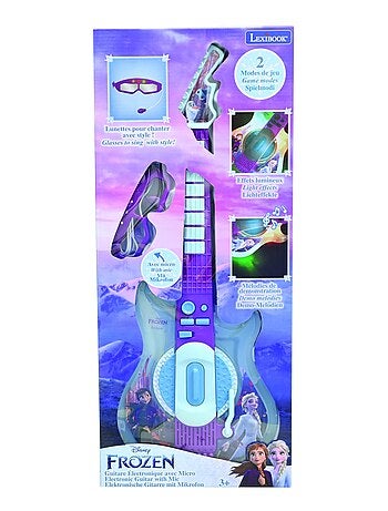 Guitare Électronique Lumineuse avec lunettes et micro Reine des Neiges