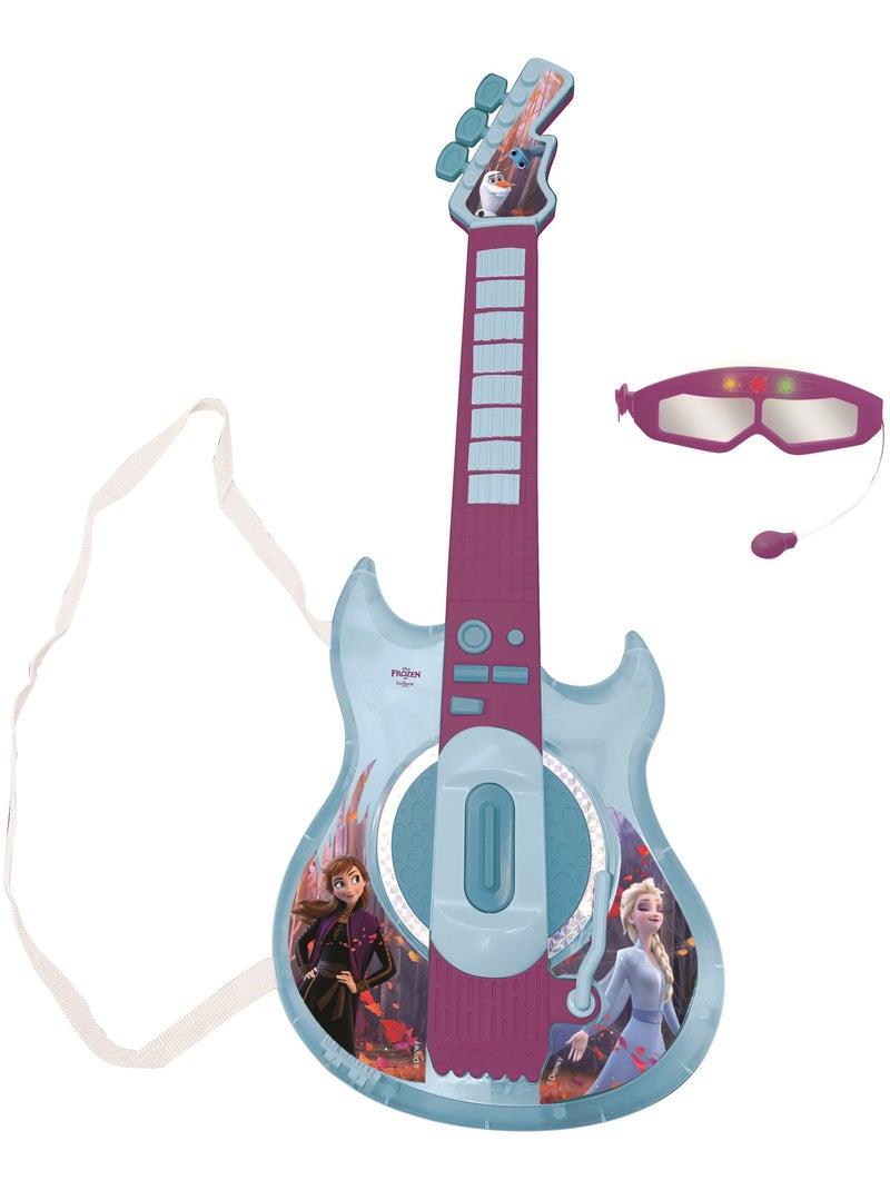 Guitare Électronique Lumineuse avec lunettes et micro Reine des Neiges Violet - Kiabi