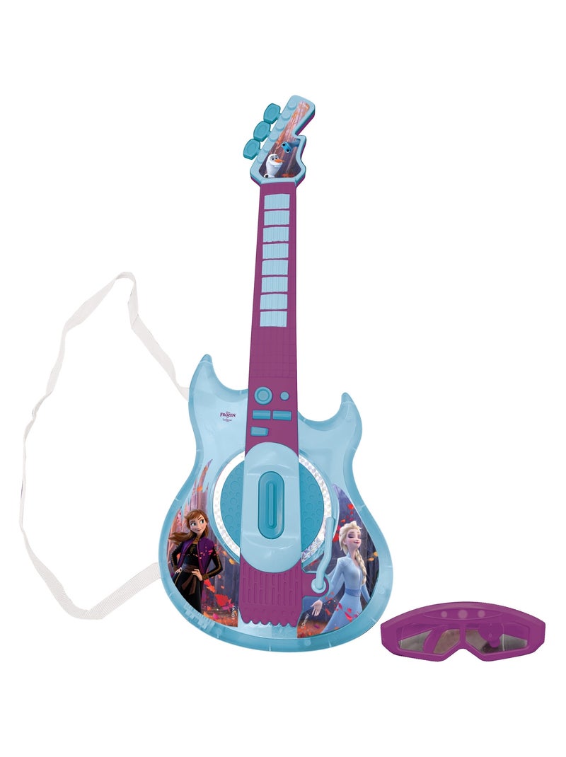 Guitare Électronique Lumineuse avec lunettes et micro Reine des Neiges Violet - Kiabi