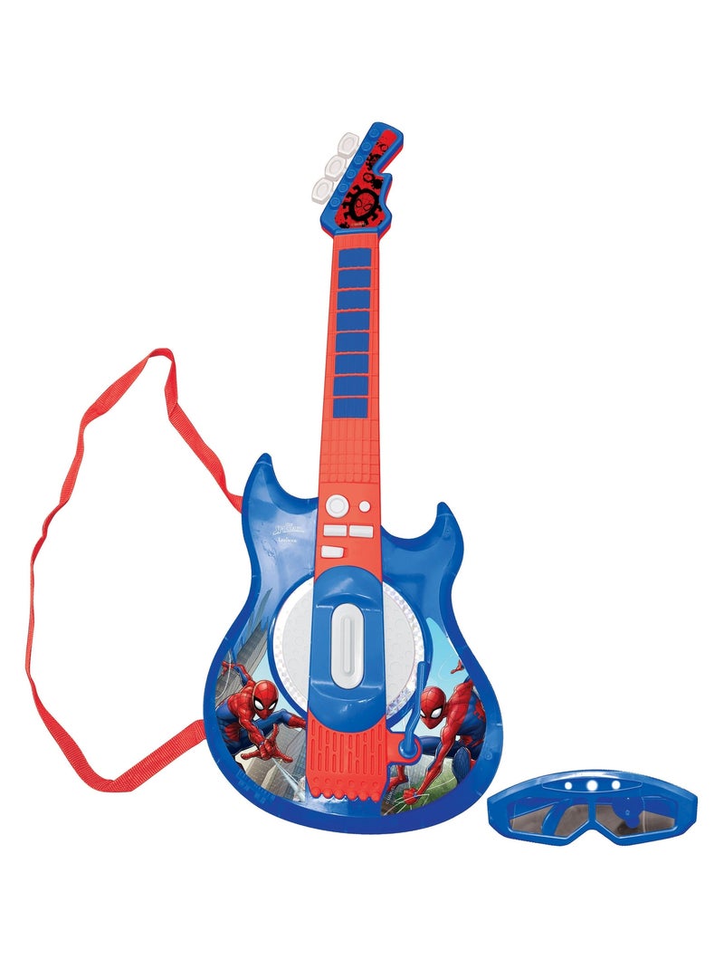 Guitare Électronique Lumineuse avec lunettes et micro Spider-Man Bleu - Kiabi