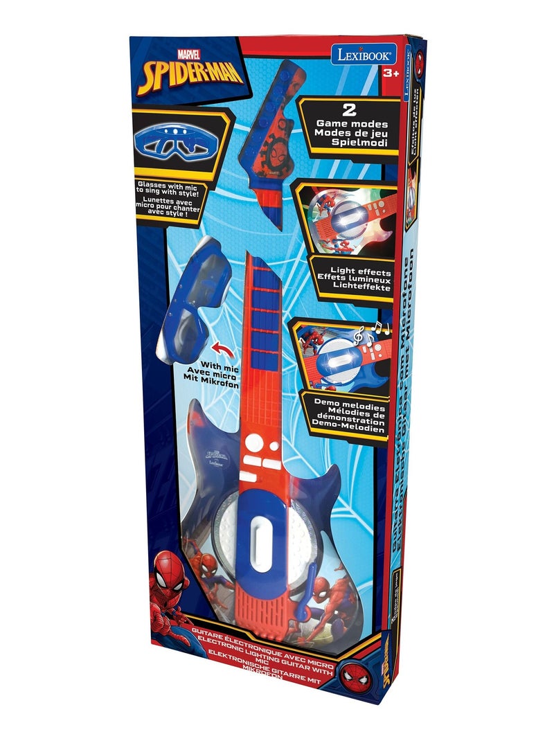 Guitare Électronique Lumineuse avec lunettes et micro Spider-Man Bleu - Kiabi