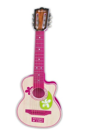 Guitare plastique rose 70 cm