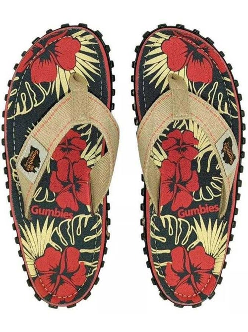 Gumbies - Tongs motif/style Hibiscus ISLANDER - Kiabi