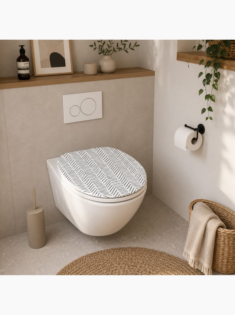 Guy levasseur - abattant wc thermodur chevron - frein de chute Noir Blanc - Kiabi