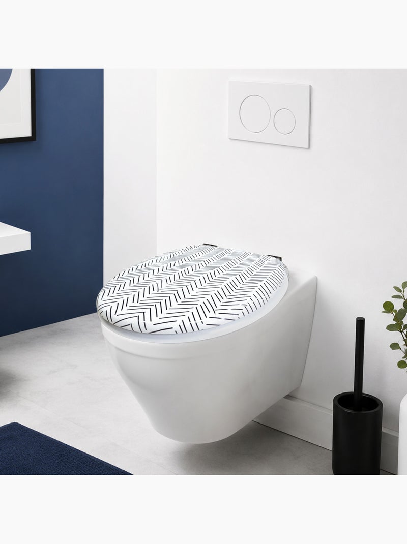 Guy levasseur - abattant wc thermodur chevron - frein de chute Noir Blanc - Kiabi