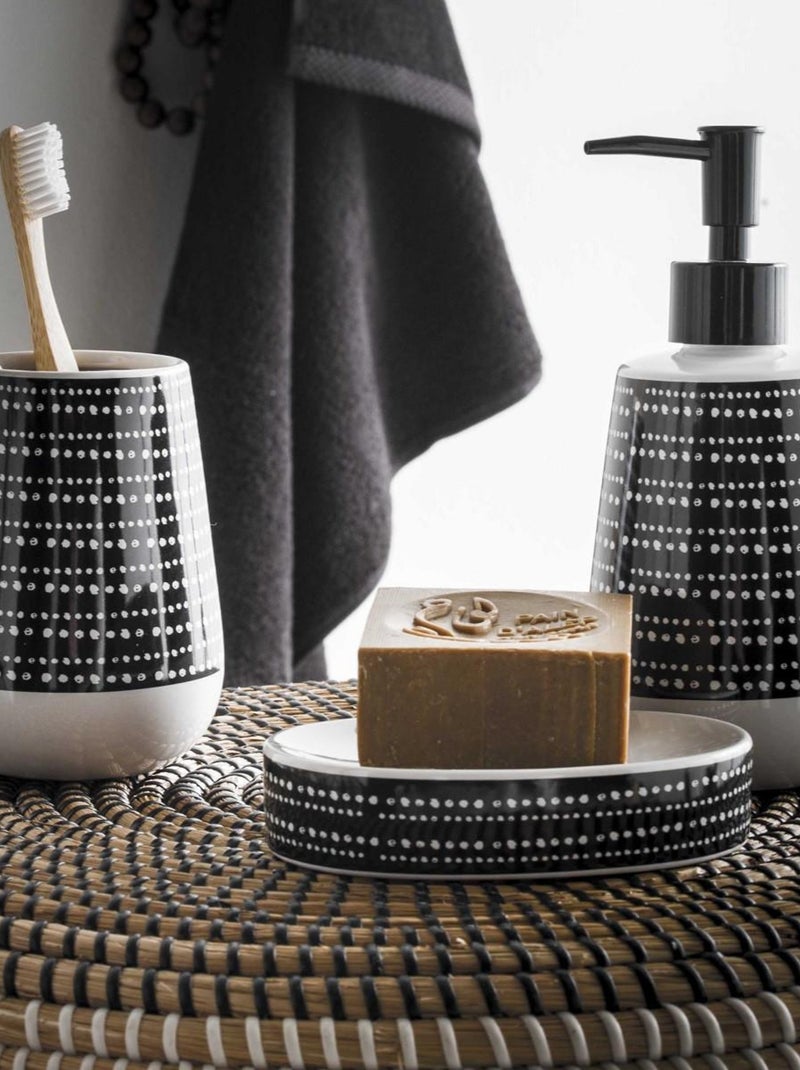 Guy Levasseur - Distributeur de savon à motifs en céramique Noir - Kiabi