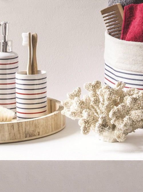 Guy Levasseur - Distributeur de savon à rayures en céramique - Kiabi