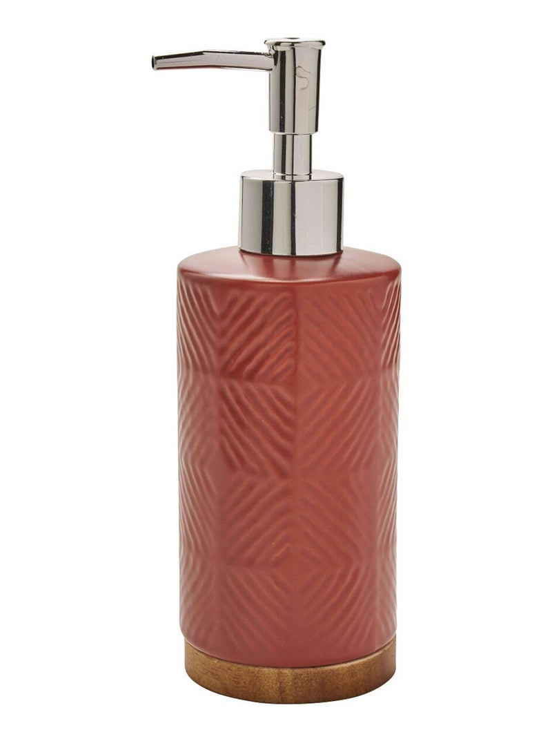 Guy Levasseur - Distributeur de savon à relief en céramique Rouge brique - Kiabi