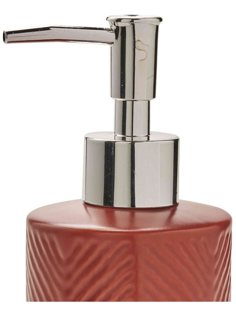 Guy Levasseur - Distributeur de savon à relief en céramique Rouge brique - Kiabi