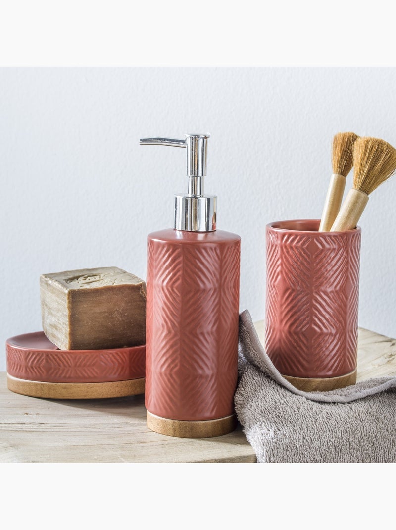 Guy Levasseur - Distributeur de savon à relief en céramique Terracotta - Kiabi