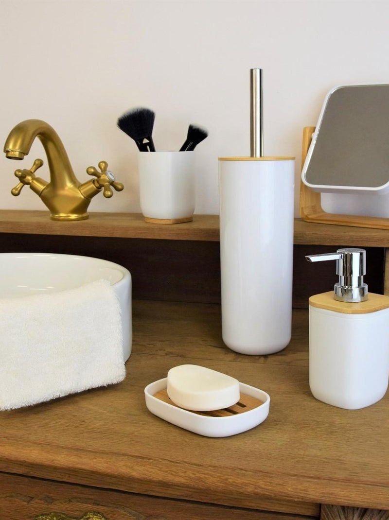 Guy Levasseur - Distributeur de savon en polystyrène et bambou Blanc - Kiabi