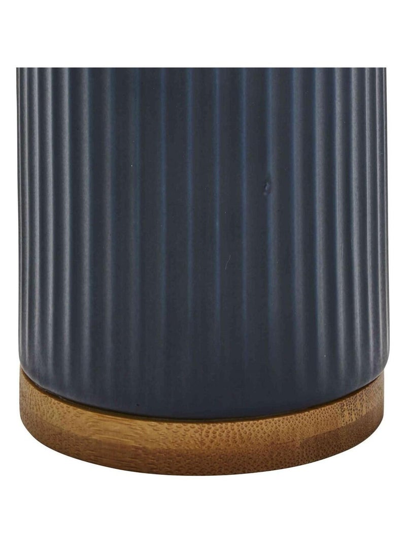 Guy Levasseur - Distributeur de savon strié en céramique gris anthracite - Kiabi