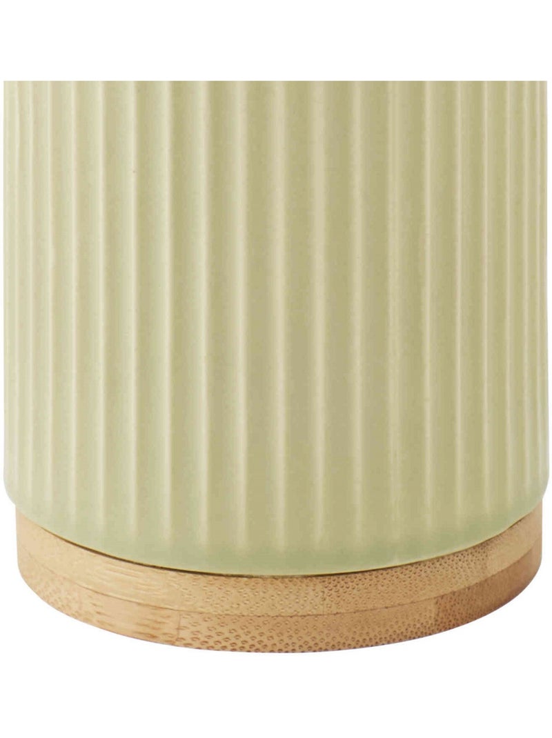 Guy Levasseur - Distributeur de savon strié en céramique Vert tilleul - Kiabi