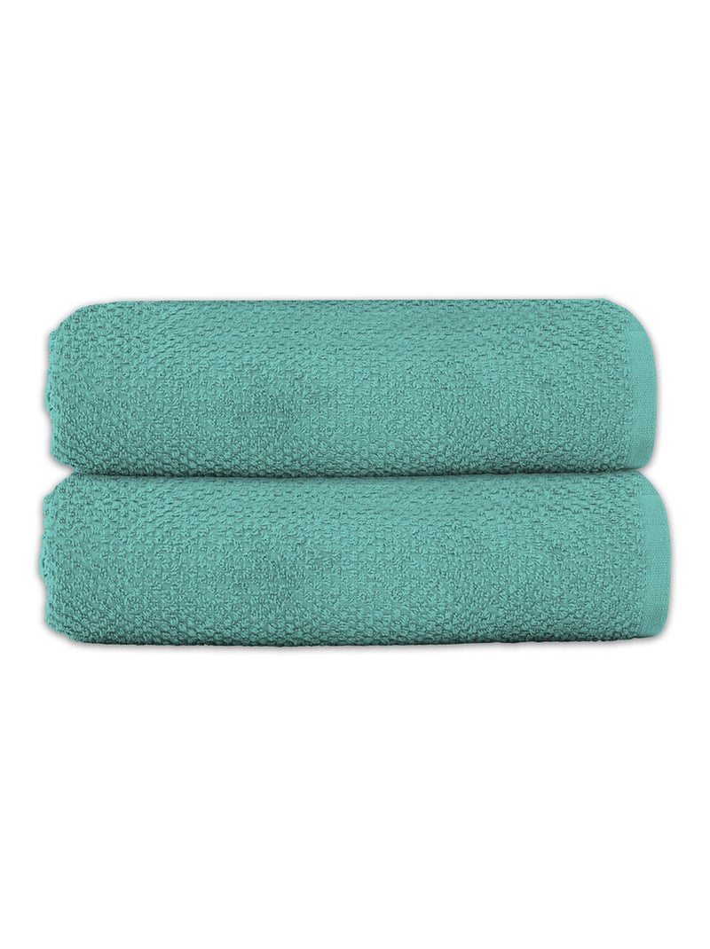 Guy Levasseur - Lot 2 serviettes de bain 70x140 coton éponge Bleu azur - Kiabi
