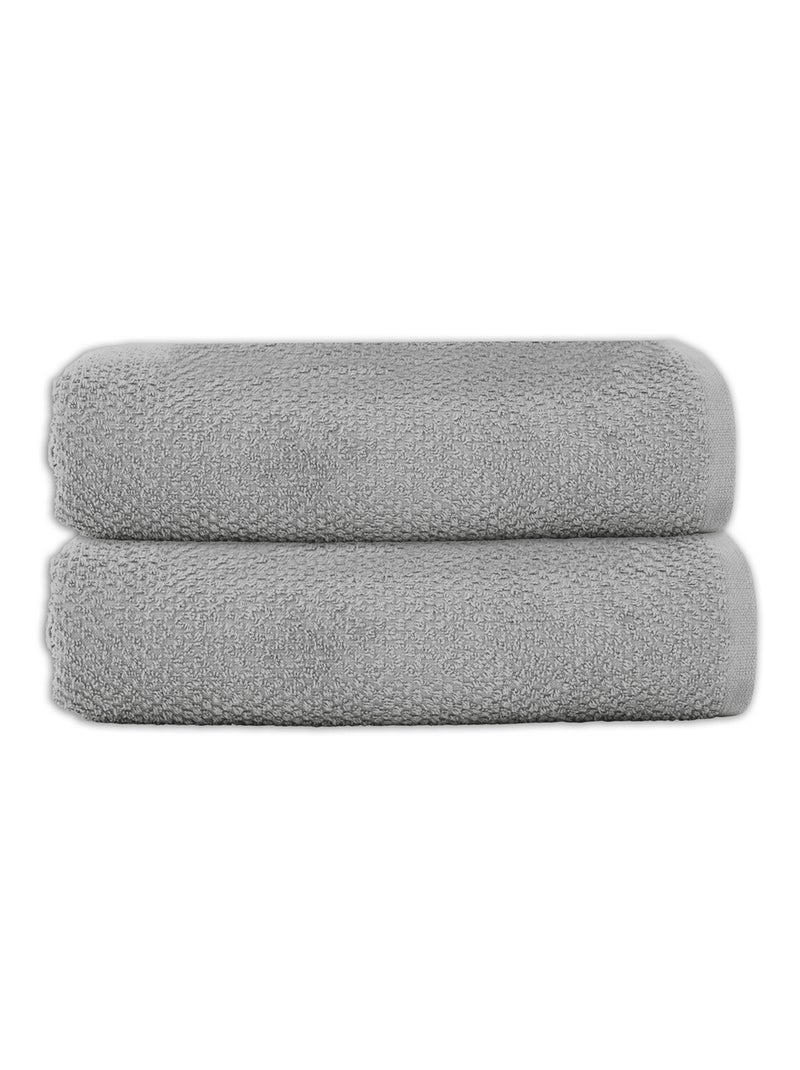 Guy Levasseur - Lot 2 serviettes de bain 70x140 coton éponge Gris - Kiabi