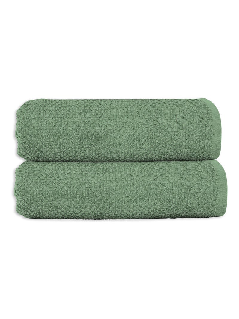 Guy Levasseur - Lot 2 serviettes de bain 70x140 coton éponge Vert d'eau - Kiabi