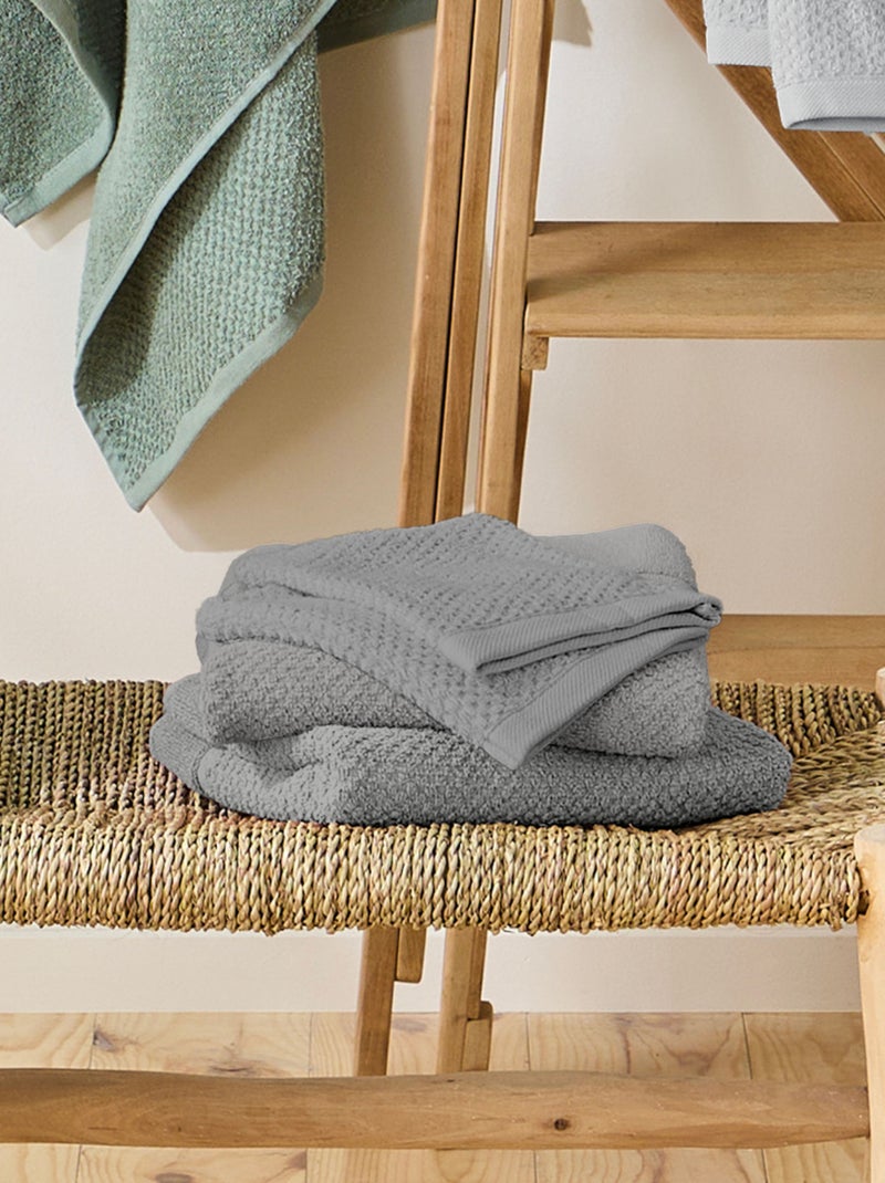 Guy Levasseur - Lot 2 serviettes de bain et 2 gants de toilette Gris - Kiabi