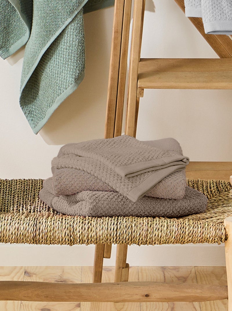 Guy Levasseur - Lot 2 serviettes de bain et 2 gants de toilette Gris taupe - Kiabi