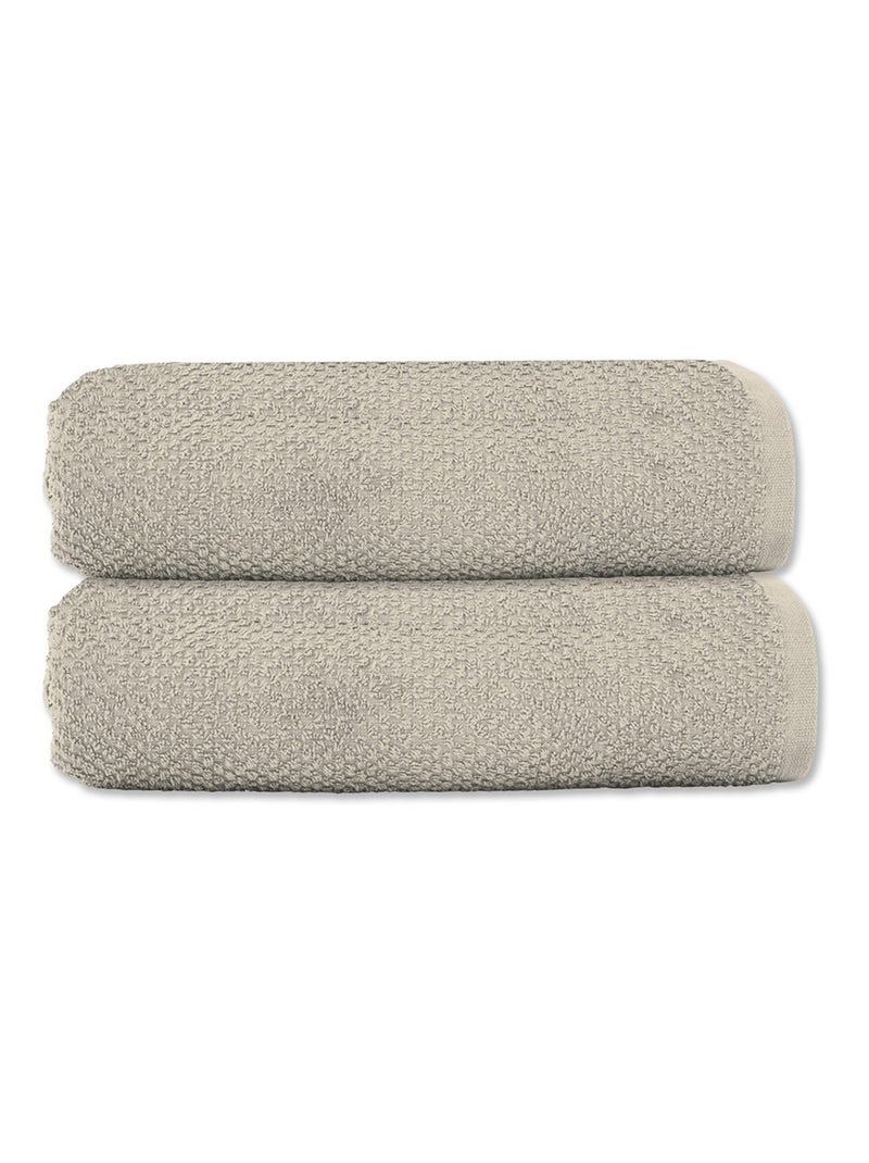 Guy Levasseur - Lot 2 serviettes de toilette 50x90 coton éponge Beige - Kiabi