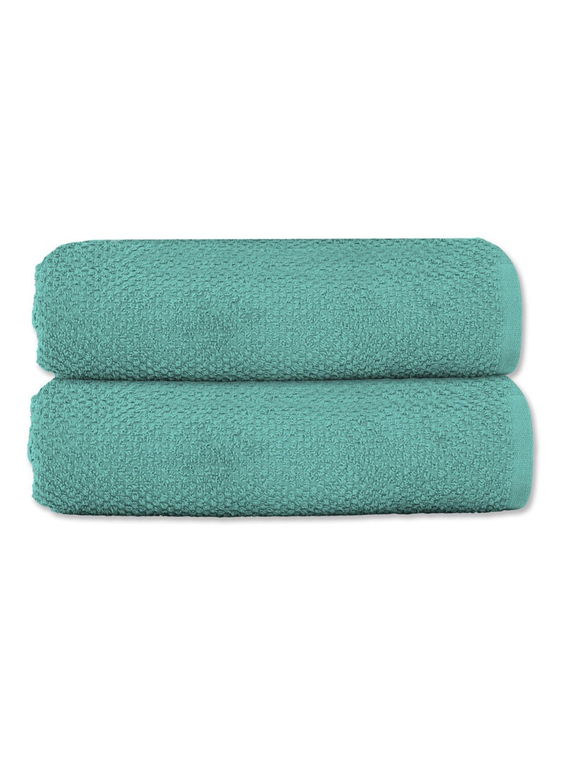 Guy Levasseur - Lot 2 serviettes de toilette 50x90 coton éponge Bleu azur - Kiabi
