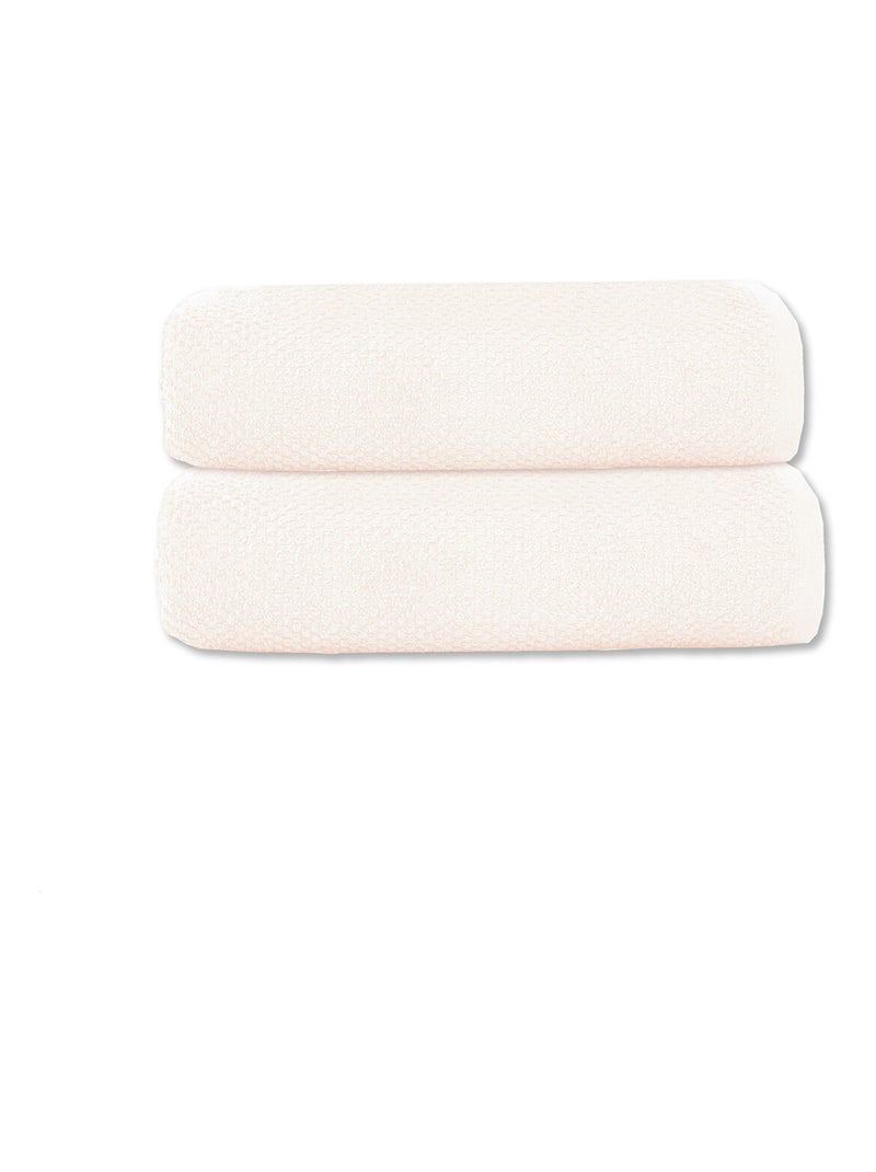 Guy Levasseur - Lot 2 serviettes de toilette 50x90 coton éponge Ecru - Kiabi