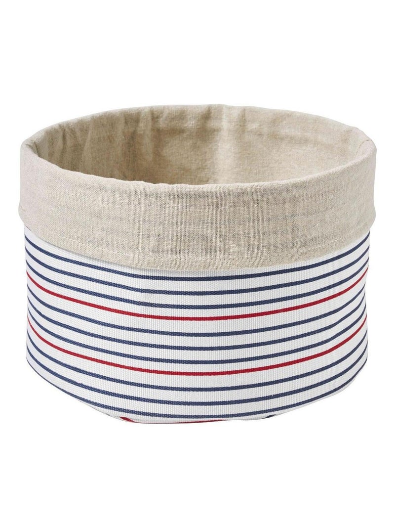 Guy Levasseur - Lot de 2 paniers de rangement à rayures en polycoton Blanc - Kiabi