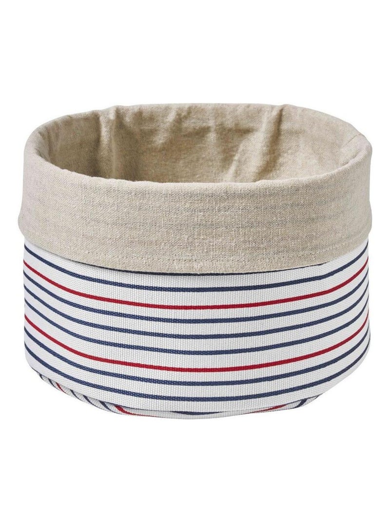 Guy Levasseur - Lot de 2 paniers de rangement à rayures en polycoton Blanc - Kiabi