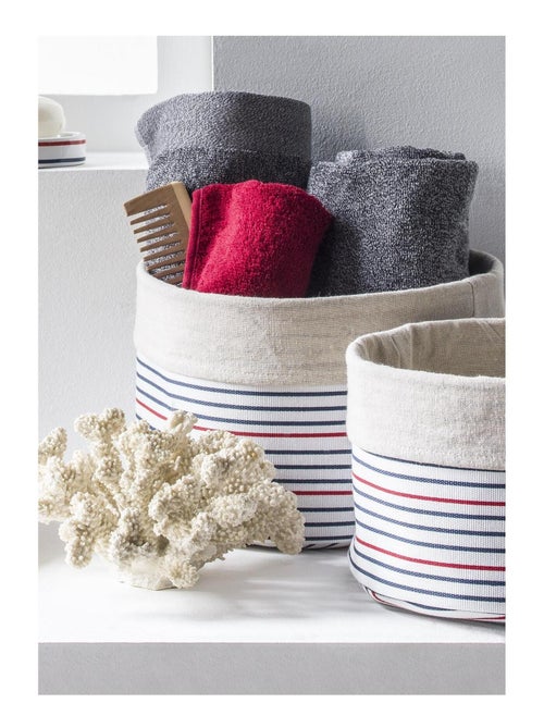 Guy Levasseur - Lot de 2 paniers de rangement à rayures en polycoton - Kiabi