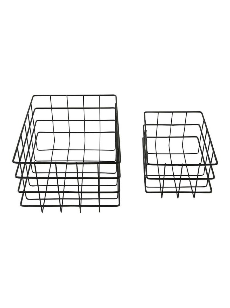 Guy Levasseur - Lot de 2 paniers de rangement en métal Noir - Kiabi