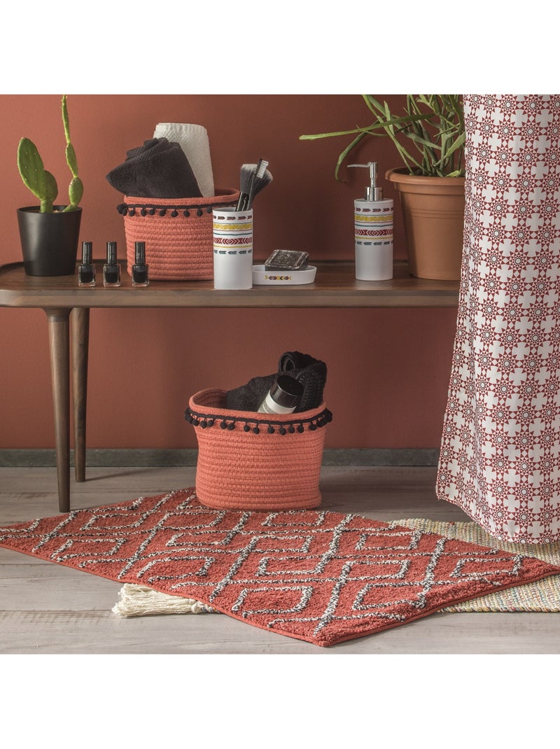 Guy Levasseur - Lot de 2 paniers de rangements corde de coton Terracotta - Kiabi