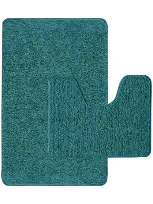 Guy Levasseur - Lot de 2 tapis de bain polyester 50x80cm + 50x40cm #00b8bf - Kiabi