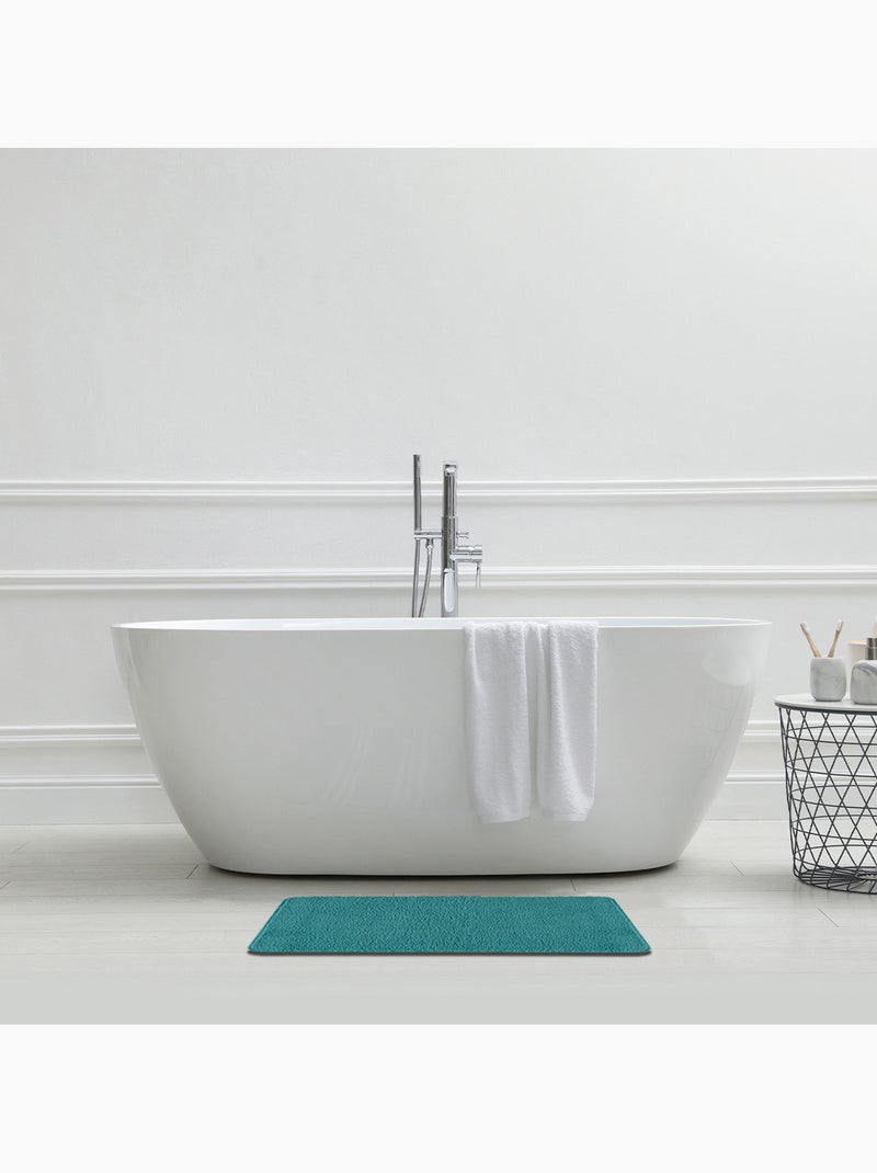Guy Levasseur - Lot de 2 tapis de bain polyester 50x80cm + 50x40cm #00b8bf Bleu paon - Kiabi