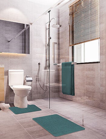 Guy Levasseur - Lot de 2 tapis de bain polyester 50x80cm + 50x40cm pacifique