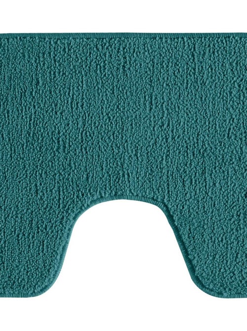 Guy Levasseur - Lot de 2 tapis de bain polyester 50x80cm + 50x40cm bleu paon - Kiabi