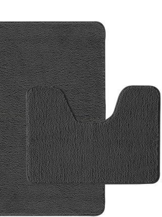 Guy Levasseur - Lot de 2 tapis de bain polyester  50x80cm +  50x40cm chocolat