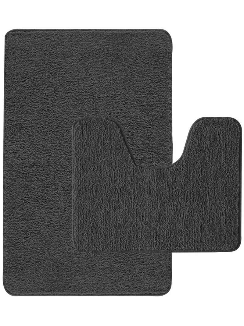 Guy Levasseur - Lot de 2 tapis de bain polyester 50x80cm + 50x40cm chocolat Marron chocolat - Kiabi