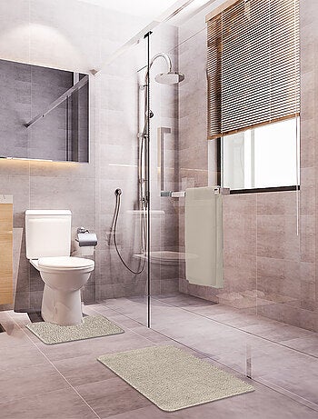 Guy Levasseur - Lot de 2 tapis de bain polyester 50x80cm + 50x40cm pacifique