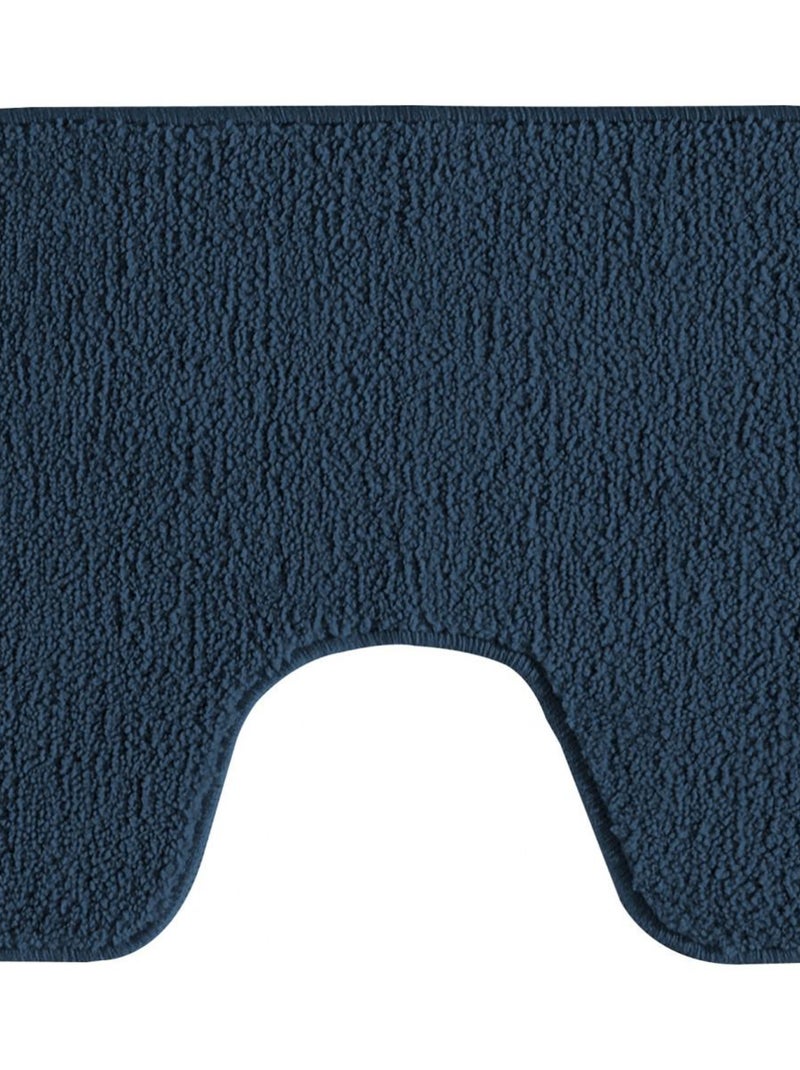 Guy Levasseur - Lot de 2 tapis de bain polyester 50x80cm + 50x40cm marine Bleu foncé - Kiabi