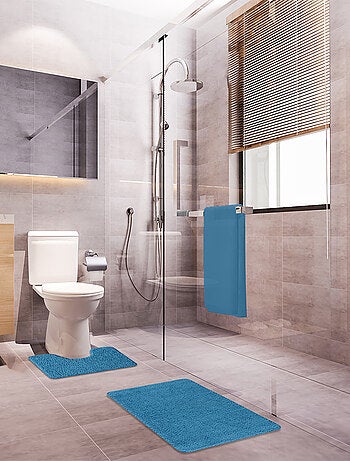 Guy Levasseur - Lot de 2 tapis de bain polyester 50x80cm + 50x40cm pacifique