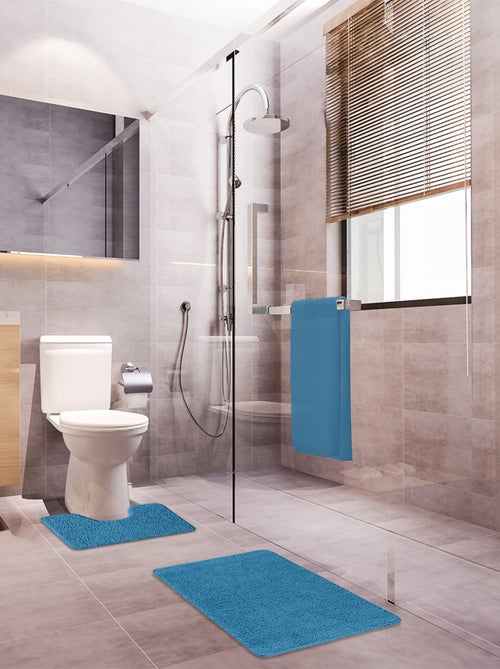 Guy Levasseur - Lot de 2 tapis de bain polyester 50x80cm + 50x40cm pacifique - Kiabi