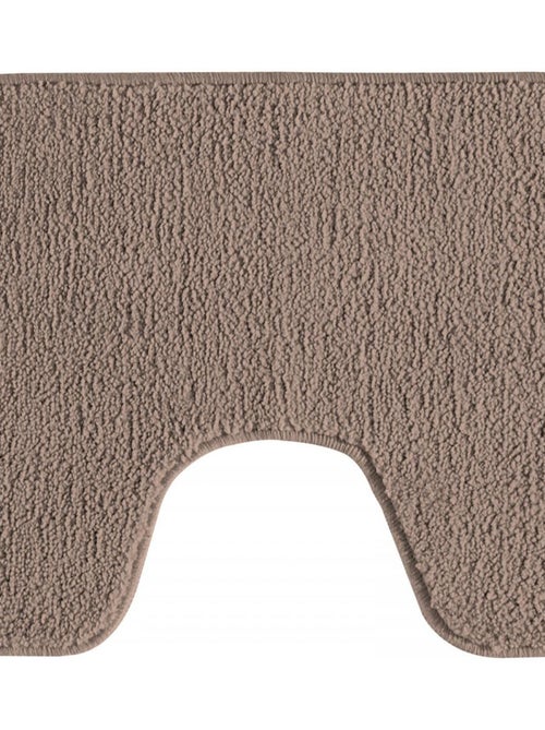 Guy Levasseur - Lot de 2 tapis de bain polyester 50x80cm + 50x40cm taupe - Kiabi