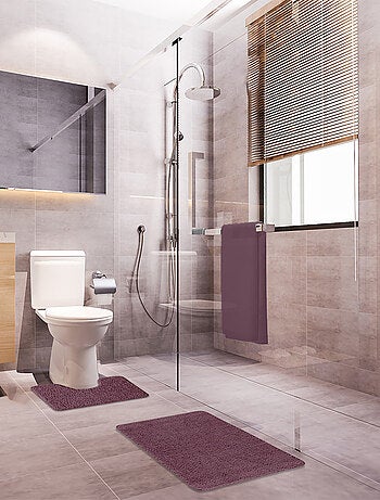 Guy Levasseur - Lot de 2 tapis de bain polyester 50x80cm + 50x40cm pacifique