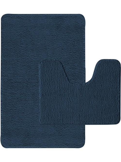 Guy levasseur - lot de 2 tapis de bain polyester 50x80cm + contour 50x40cm - Kiabi Guy levasseur - lot de 2 tapis de bain polyester 50x80cm + contour 50x40cm - Kiabi